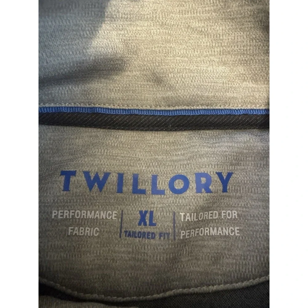 Twillory Performance Quarter 1/4 Zip Sweater Size XL Tailored Fit Navy Pullover